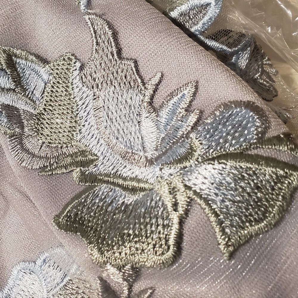 LAST ITEM!!Adrianna Papell Silver Embroider Gown - Picture 4 of 6